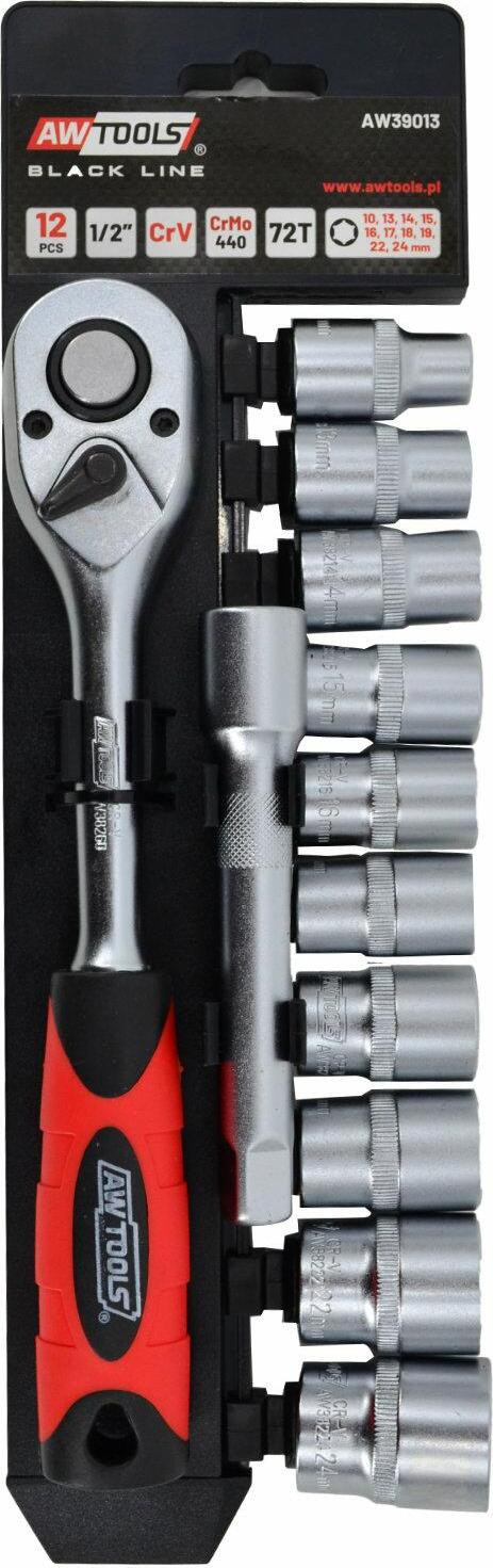 Awtools 12-delige sleutelset van 1/2 inch