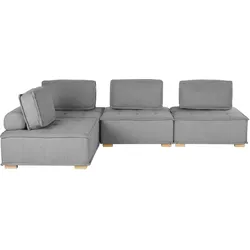 ECKSOFA Modul 4-Sitzer rechtsseitig Grau Stoff Tibro