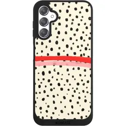 Nivocase Handyhülle für Samsung Galaxy A14 5G Hülle NIVOpure Case Schwarz Kunst Punkte Streifen (Samsung Galaxy A14 5G), Smartphone Hülle, Schwarz