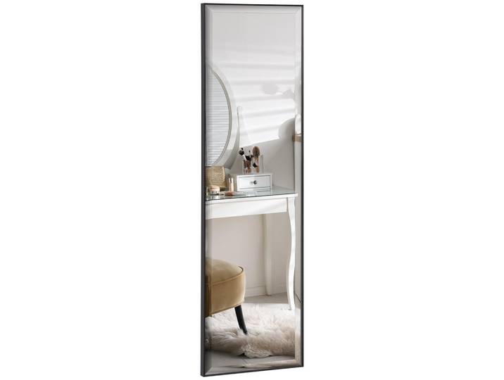 ComfortXL Wandspiegel De-17910 120x35 cm mit Sicherheitsfolie Schwarz, Metall, 120x35x2.5 cm, Spiegel, Wandspiegel