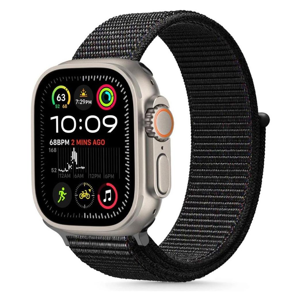 Tech-Protect Nylon Strap for Apple Watch 44 / 45 / 46 / 49 mm - Black (Polyamid) (26503-0)