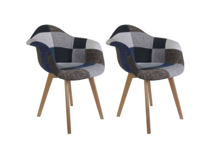 Lot de 2 Fauteuils - HOME DECO FACTORY - Patchwork - Confortables - Multicolore