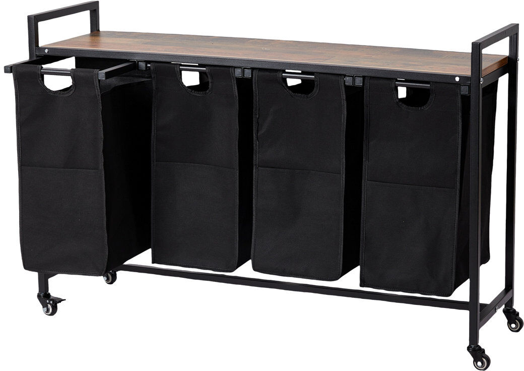 Blue Elephant Jeliana Rolling Laundry Sorter Brown;Black 72.1cm H X 110.9cm W X 33cm D
