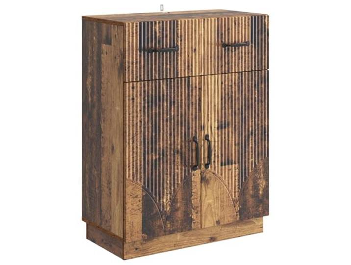 TEKGHUT Sideboard Altholz 66 x 34,5 x 87 cm Holzwerkstoff Offene Regale, Türen, Fächer, Wohnzimmer, Esszimmer, Flur, Staubwischen, kompakt