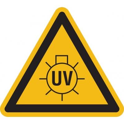 König Werbeanlagen Warnschild, Warnung vor UV-Strahlung - praxisbewährt - 100 mm Folie selbstklebend