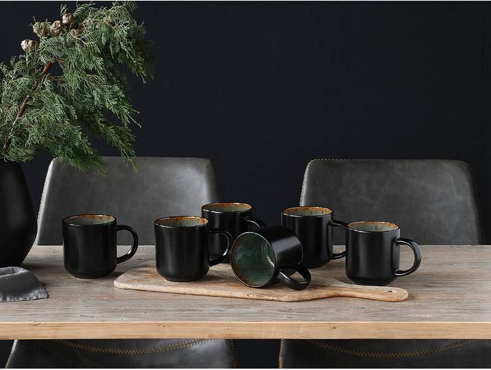 Kaffeebecher 6er-Set 25 x 14 x 33cm Grün/Grün