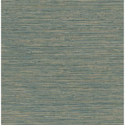 RoomMates Teal Dimensional Grasscloth, Peel and Stick Wallpaper