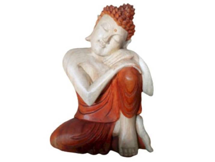 Hand Carved Buddha Statue - 30cm Thinking