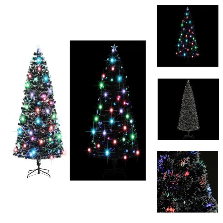 vidaXL Kerstboom met LED-verlichting en standaard, 240 cm
