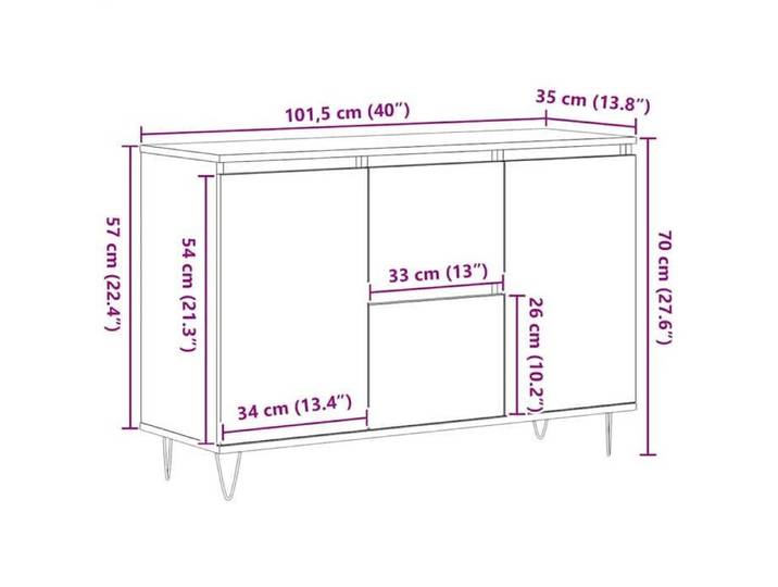 Remise 2026®Enfilade de rangement Blanc - Buffet bas Blanc - 101 5x35x70cm - Bois d'ingénierie 824 7287707