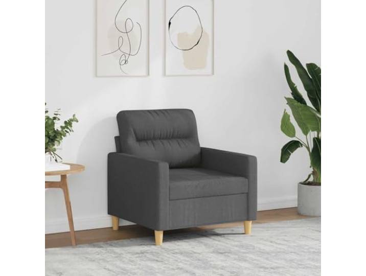 HEFZGDB Dunkelgrauer Sofasessel 60 cm Stoff Modernes Design Bequem Entspannen Lesen Fernsehen Strapazierfähiger Stoff Atmungsaktiv Langlebig Robustes Metallgestell Stabilität Dick