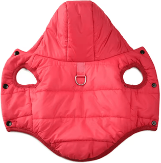 Inspire Picks SnugglePaw Winter Dog Hoodie Warm Fleece Dog Coat With D Ring For Small & Medium Dogs red m