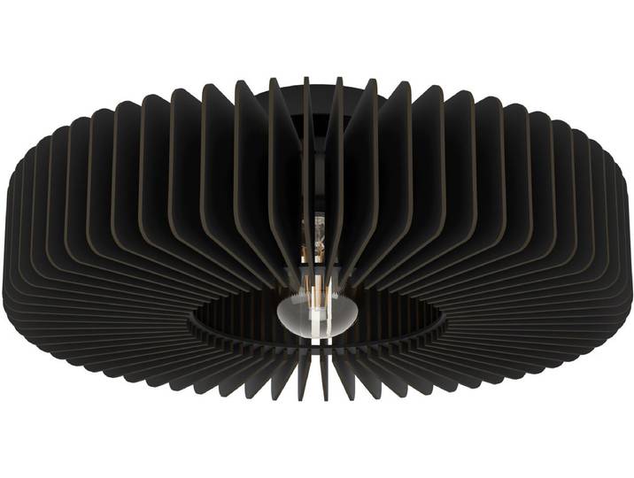 EGLO Palombaia Plafondlamp - E27 - Ø 50 cm - Zwart - Hout Staal