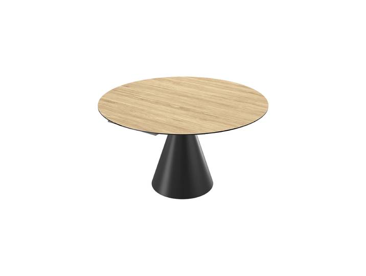 Ausziehbarer Designer Esstisch „New Icone“, in verschiedenen Grössen Keramik Eiche hell 95-135 x 135 cm Akante Design