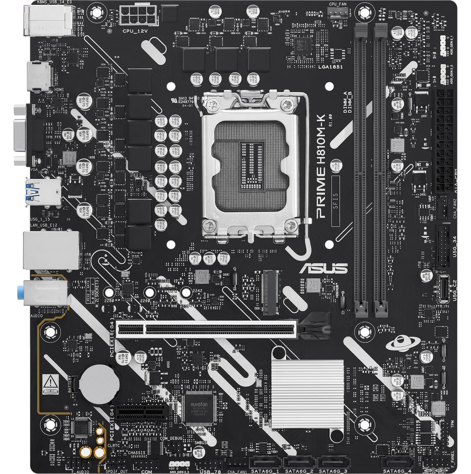 Asus moederbord H810M-K, S1851 socket, MATX, DDR5