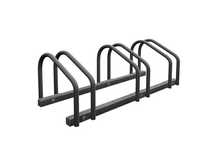 Relaxdays Râtelier pour 3 vélos\, Roues de Largeur 60 mm Max.\, Porte-vélos en métal\, Anthracite