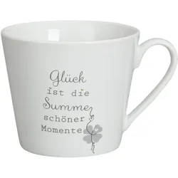Krasilnikoff Happy Cup, Glück ist die Summe schöner Momente, 9 cm, Ø 10 cm, 400 ml