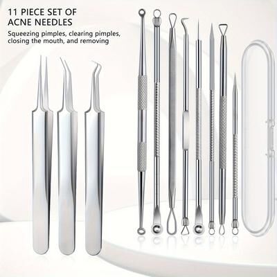 Inspire Daily Merch Stainless Steel Blackhead Kit Pimple Popper Extraction Tools Professional Set For All Skin Types Stainless Steel Blackhead Kit Pimple Popper Extraction Tools Professional Set For All Skin Types