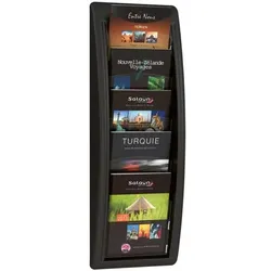 Paperflow Wand–Prospekthalter 5 Fächer »A5« schwarz, 22.7x65x9.5 cm