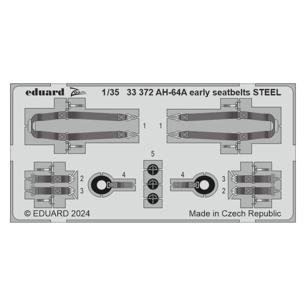 Eduard AH-64A early seatbelts STEEL (33372)