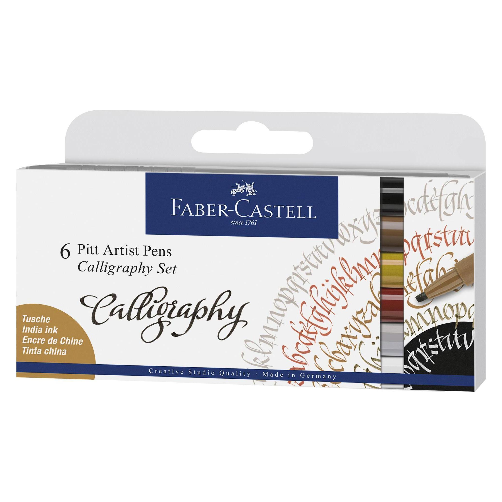 Faber-Castell Tuschestifte Pitt Artist Pen Calligraphy 6 Farben (6x) (167506)