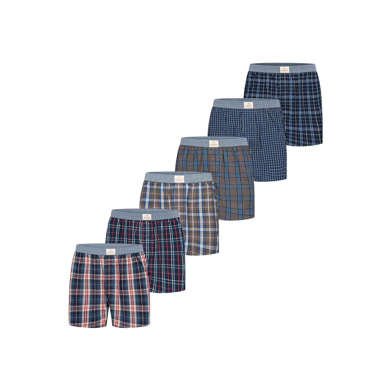 Luca David Herren Boxer Karos 6er Pack