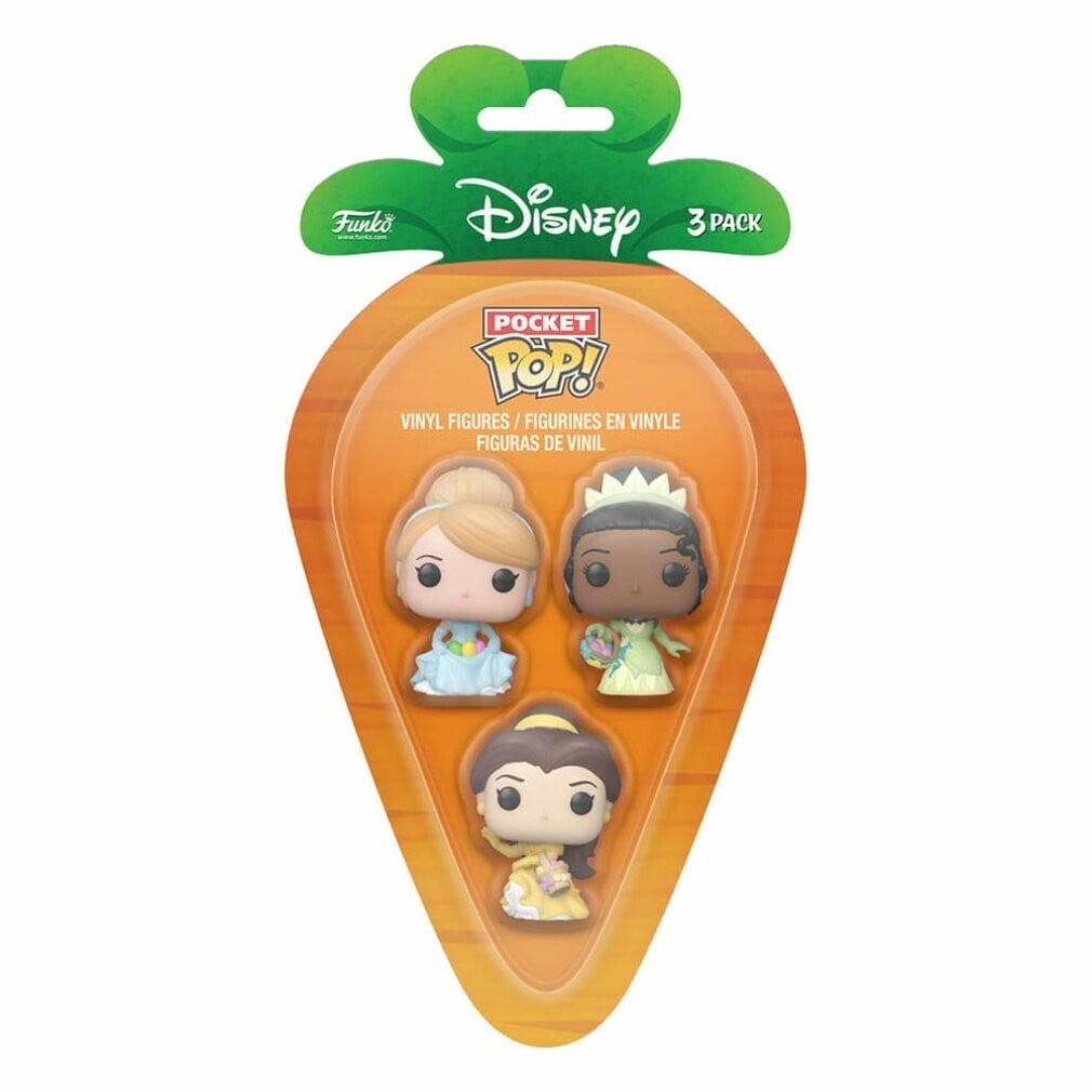 Funko Disney Assepoester Tiana en Belle wortel-thema Pocket POP! figuurtjes
