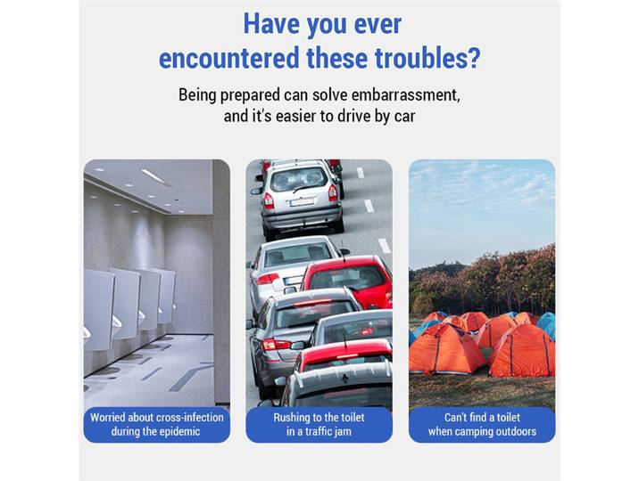 Vlag – toilettes portables pour le Camping, toilettes pliantes pratiques montées sur voiture pour voyage, adultes, enfants et personnes âgées, pot anti-odeur