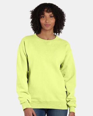 ComfortWash by Hanes GDH400 Men's Comfort Wash Fleece Sweatshirt in Chic Lime size Medium   Cotton/Polyester Blend