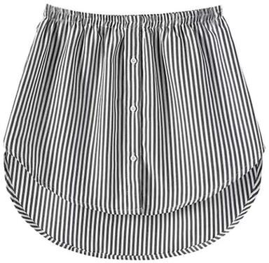 Uplifted Finds Women Shirt Blouse Extender Adjustable Layering Faux Top Lower Hem Underskirt l stripe