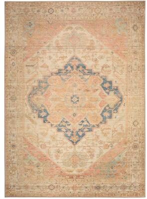 Nourison Vintage Washables Indoor only Multicolored Persian Area Rug