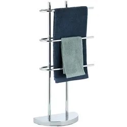 relaxdays Handtuchhalter Chrom dreiarmig 83 x 40 x 18 cm silber