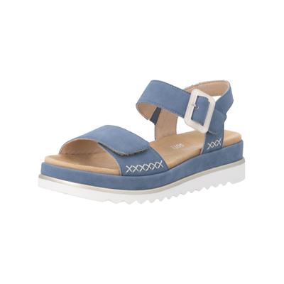 Riemchensandale REMONTE "Remonte Sandalen Leder", Damen, Gr. 38, Lederimitat, blau, Schuhe Riemchensandale