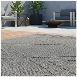Outdoorteppich IMST, im Boho-Stil, aus Polypropylen, Grau, 160 x 230 cm