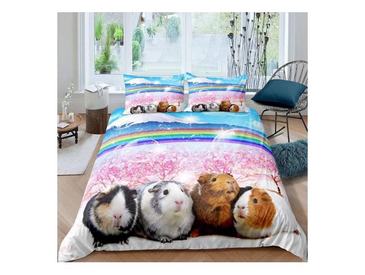 LuxusKollektion Kinderbettwäsche Meerschweinchen Bettwäsche 135x200cm Mehrfarbig