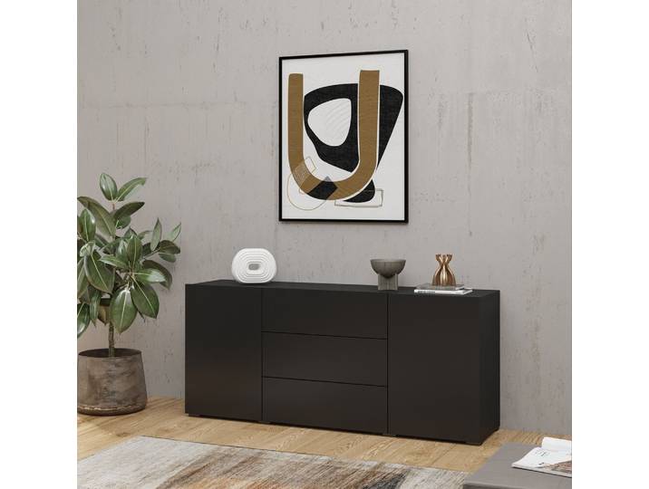 Commode deux portes BONA – noir / wotan