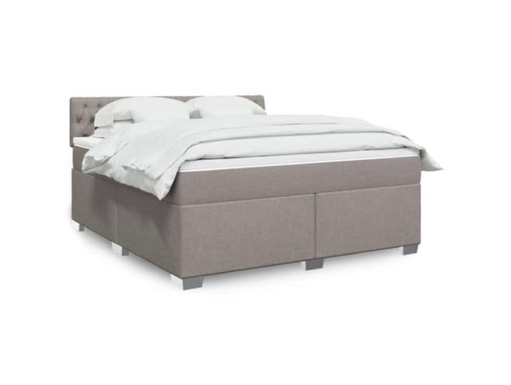 RJPLMFV Lattenrost mit Matratze, Taupe, 180 x 200 cm, Stoff Unabhängige Taschenfedern, abnehmbarer Bezug, waschbar, Kopfteil, robuste Füße