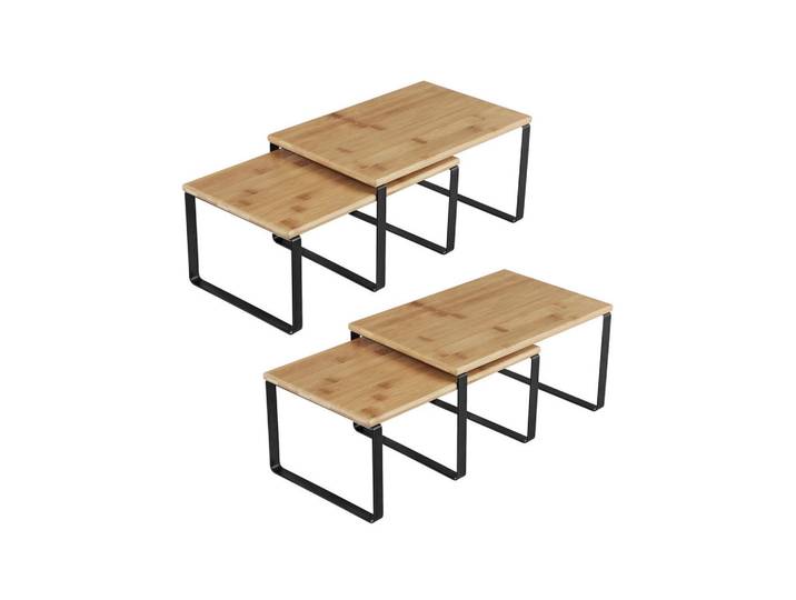 Hansiro Küchen-Organizer Helsinki 4Er-Set, Schwarz, Naturmaterialen, 29.7x15.5x19.5 cm, Küchen, Küchenmöbel