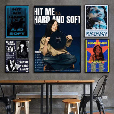 Inspire Picks Billie Eilish Vintage Kraft Poster Retro Aesthetic Music Wall Decor zlh4099 40x50cm Unframed