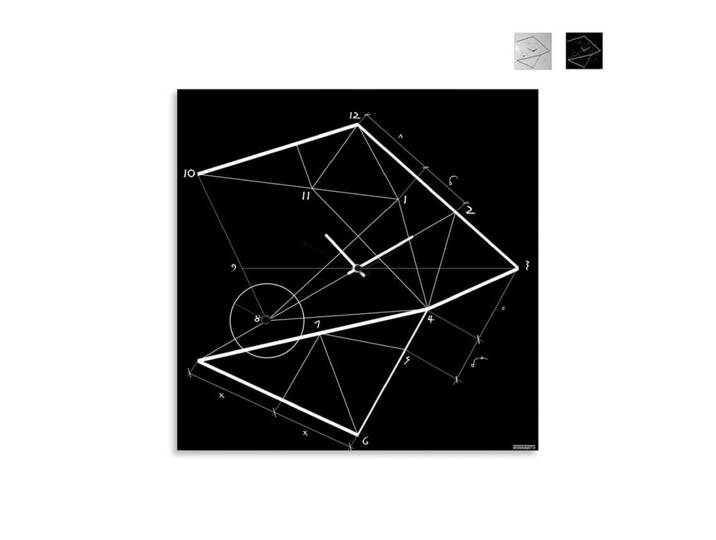 Horloge Murale Moderne 50x50cm Design Industriel Minimal Time Line - Noir