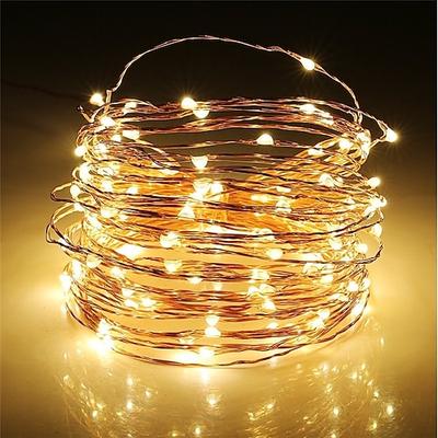 2 stücke 10 mt led lichterkette 100 leds kupferdraht lichter warm weiß weiß farbwechsel wasserdicht party dekorativ batteriebetrieben