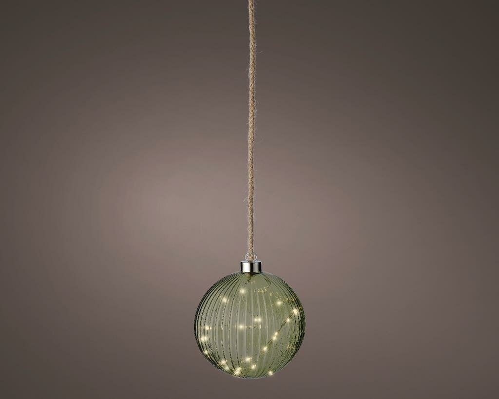Lumineo Micro LED bal lamp groen met 30 LED lampjes, diameter: 14 cm