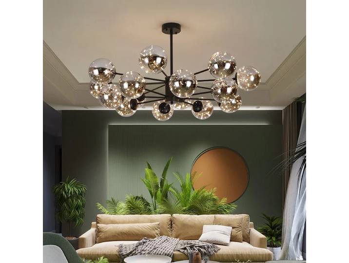 Lustre nordique en haricots magiques étoilés, lumière moderne et Simple, luxe créatif, filet rouge, boutique, chambre à coucher, salon, lampes et lanternes