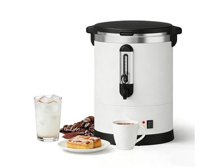 EliteEdge 12 l/80 Tassen, kommerzielle Kaffee-Urne, doppelwandig, kommerzielle Kaffeemaschine mit Cool-Touch-Griffen, große elektrische Perkolat-Kaffeemaschine, Heißwasserurne für Buffet, Catering