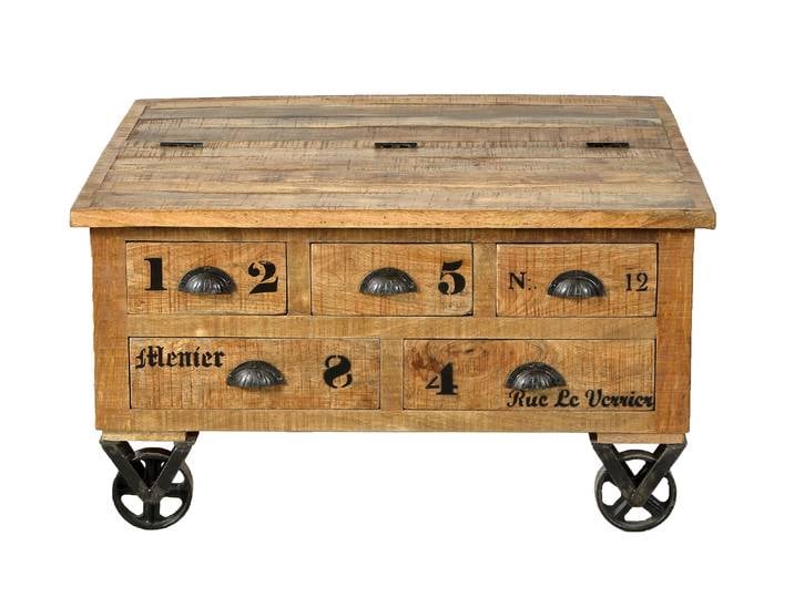 SIT »Rustic« Massivholz Mango Truhen-Couchtisch 1994-04
