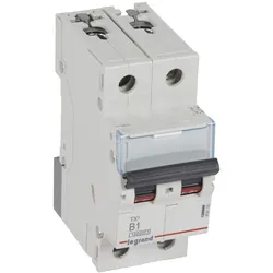 Legrand 404105 TX3 Leitungsschutzschalter B-Charakteristik, 1A, 2-polig, 10kA, 400VAC, 2TE