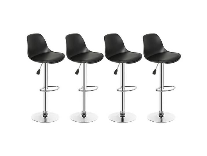 Tabouret de bar GRUS - Noir - Lot de 4 - Réglable en hauteur - Intérieur