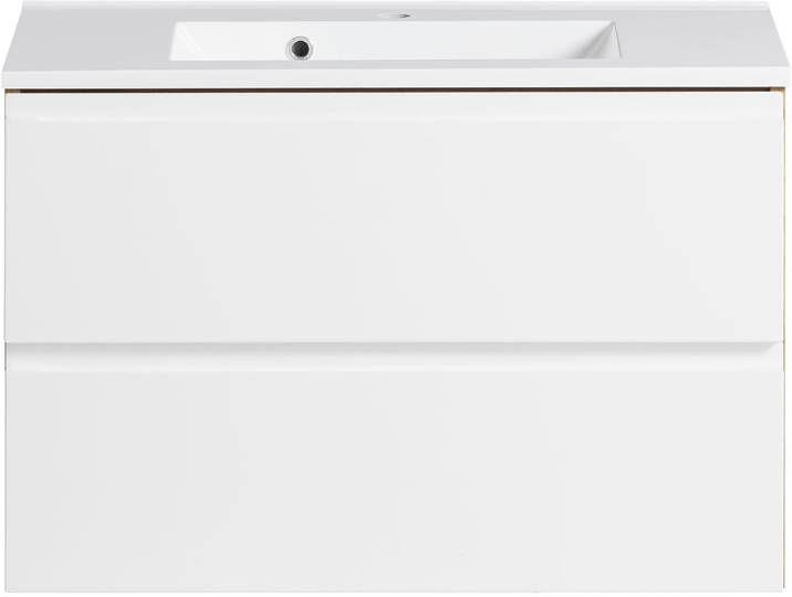 Waschtisch WELLTIME Sölden , weiss (weiß, wotaneiche), B:80cm H:56cm T:47cm, Waschtische, Waschtisch