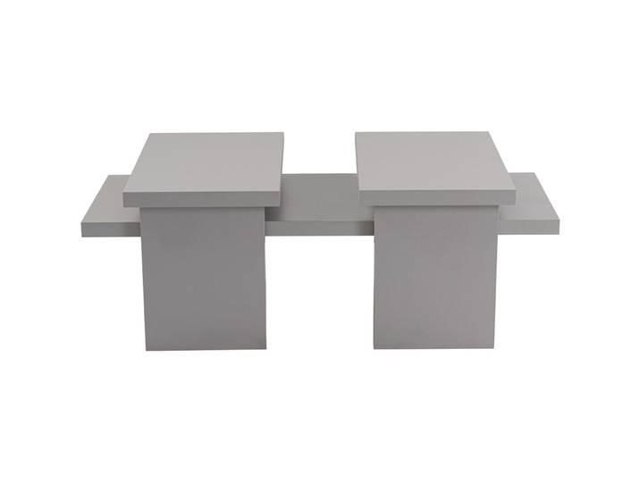 Salontisch, teilbar - Farbe: grau - Material: Holzwerkstoff - 63