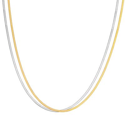 Schlangenkette EASTSIDE "ES2001", silber (silber, gelbgold), Halsketten, Damen, 40,0cm Basiskette + 5,0cm Verlängerung, B: 1,8mm, B:1,8mm